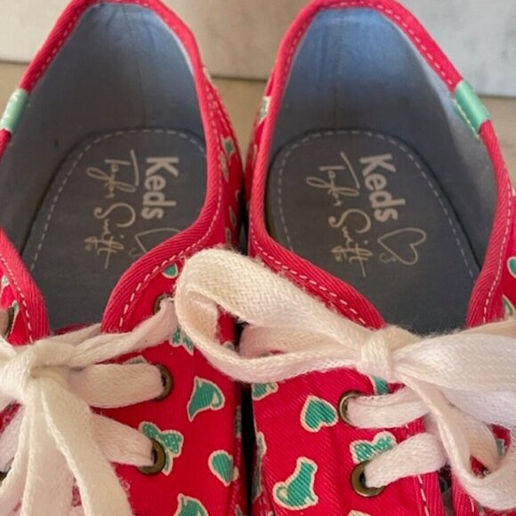 TAYLOR SWIFT KEDS Favorite Things Bows & Cats Print Pink Blue Sneakers 9… - Picture 14 of 16